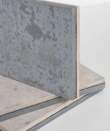 Cross-section diagram of composite sound insulation board installed in a hotel party wall