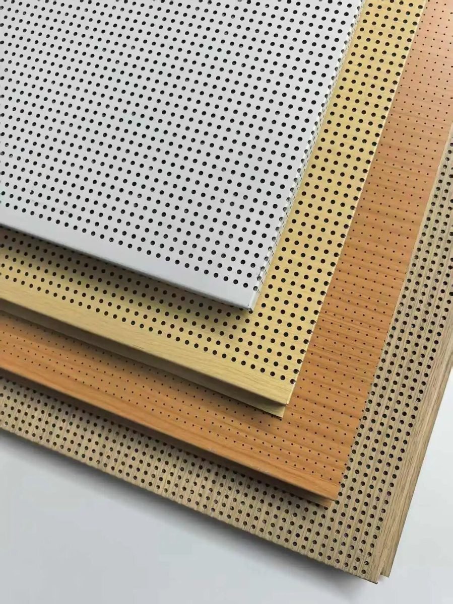 Micro-holes perforated wooden acoustic panels