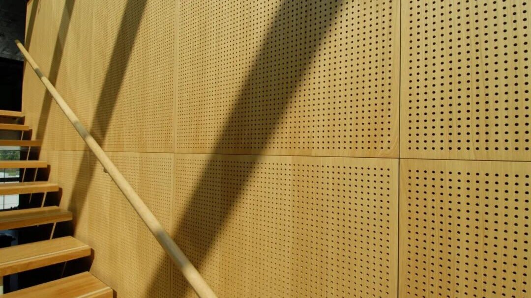 Perforated wooden acoustic panels