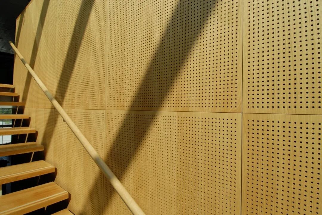 Perforated wooden acoustic panels