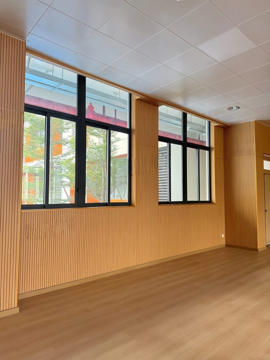 Grooved wooden acoustic panels