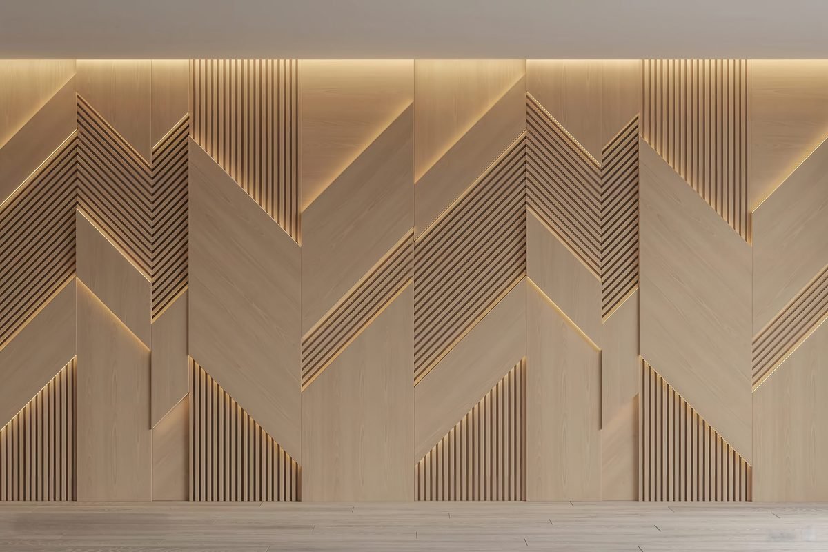 Grooved wooden acoustic panels