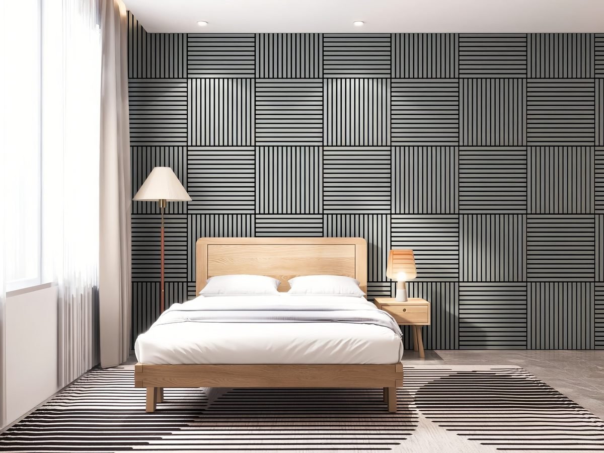 Slat wooden acoustic wall panels