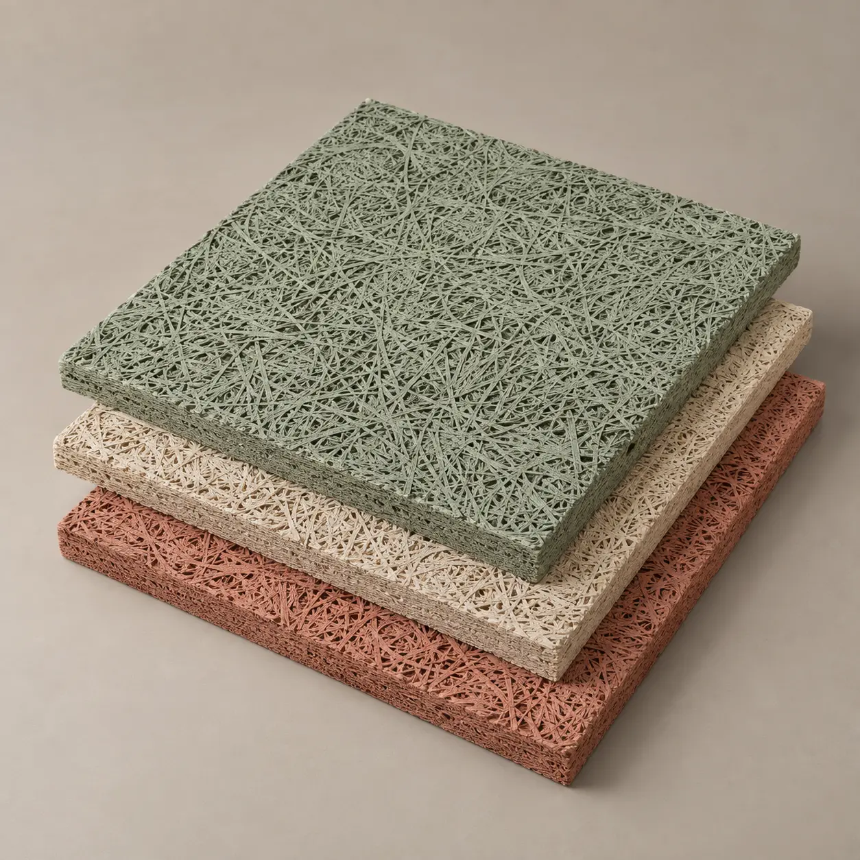Custom wood wool acoustic panels in different colors