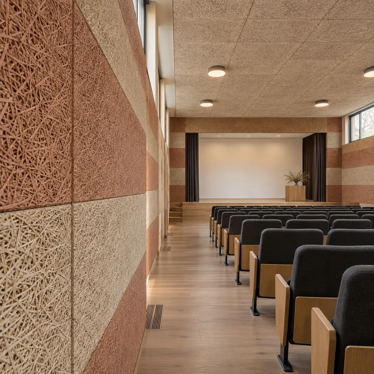 Wood Wool Acoustic Panels in open office