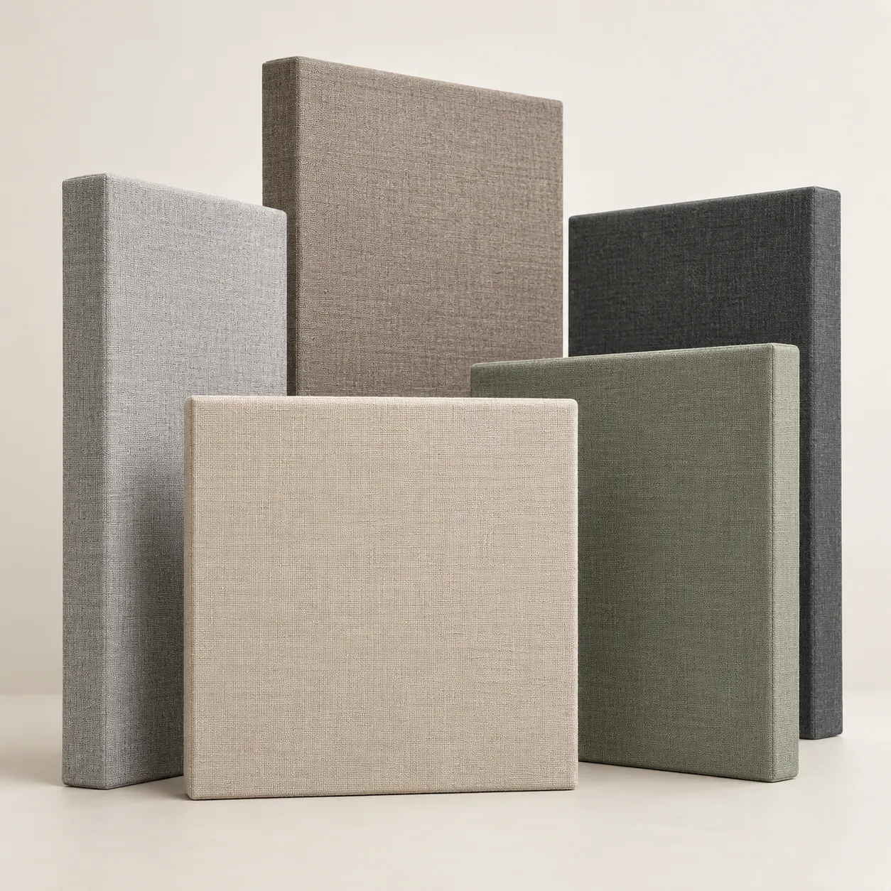Custom fabric acoustic wall panels in different colors and sizes