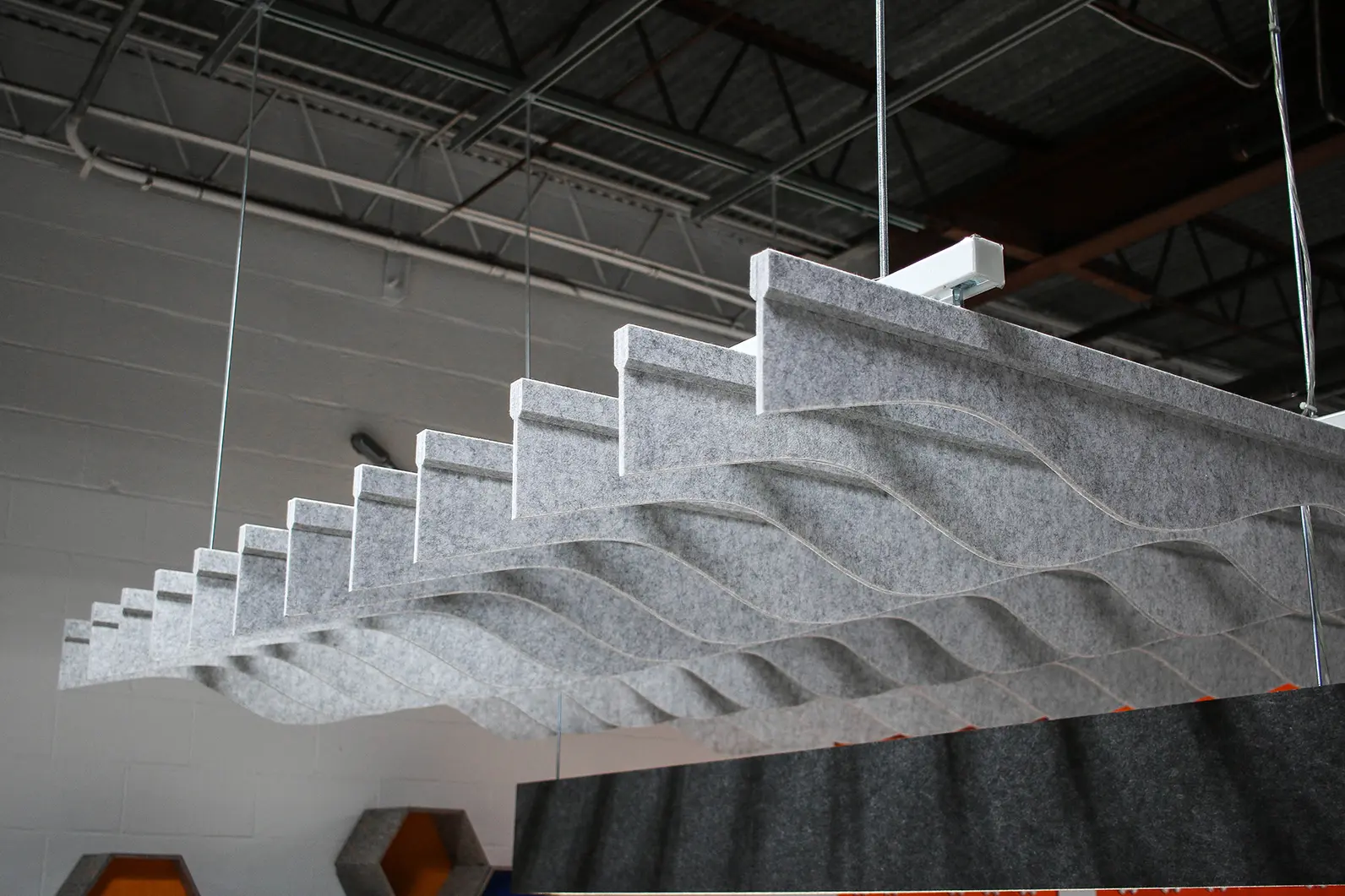 PET acoustic ceiling system layout detail