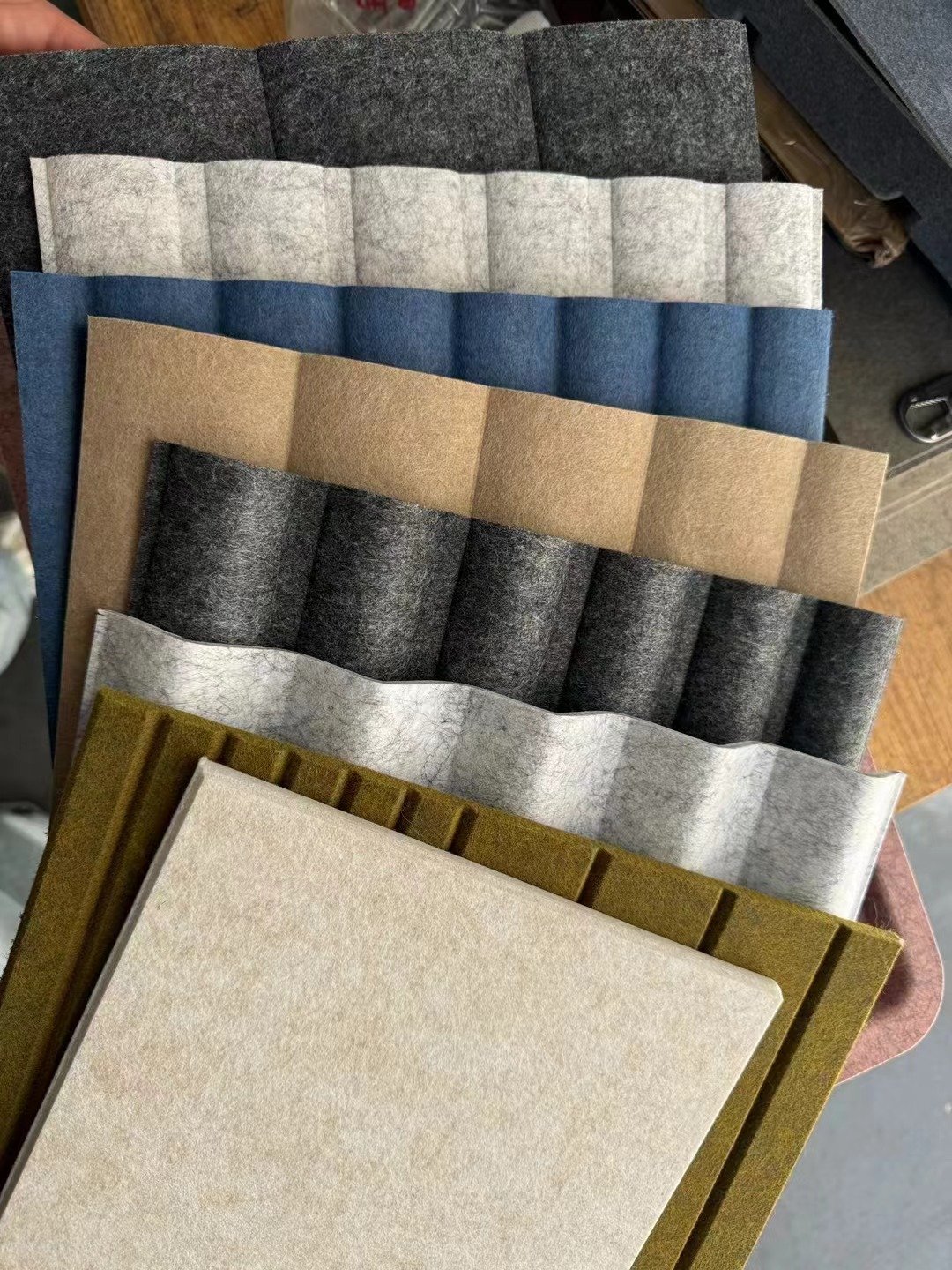 3D Thermoformed PET acoustic panel surface detail