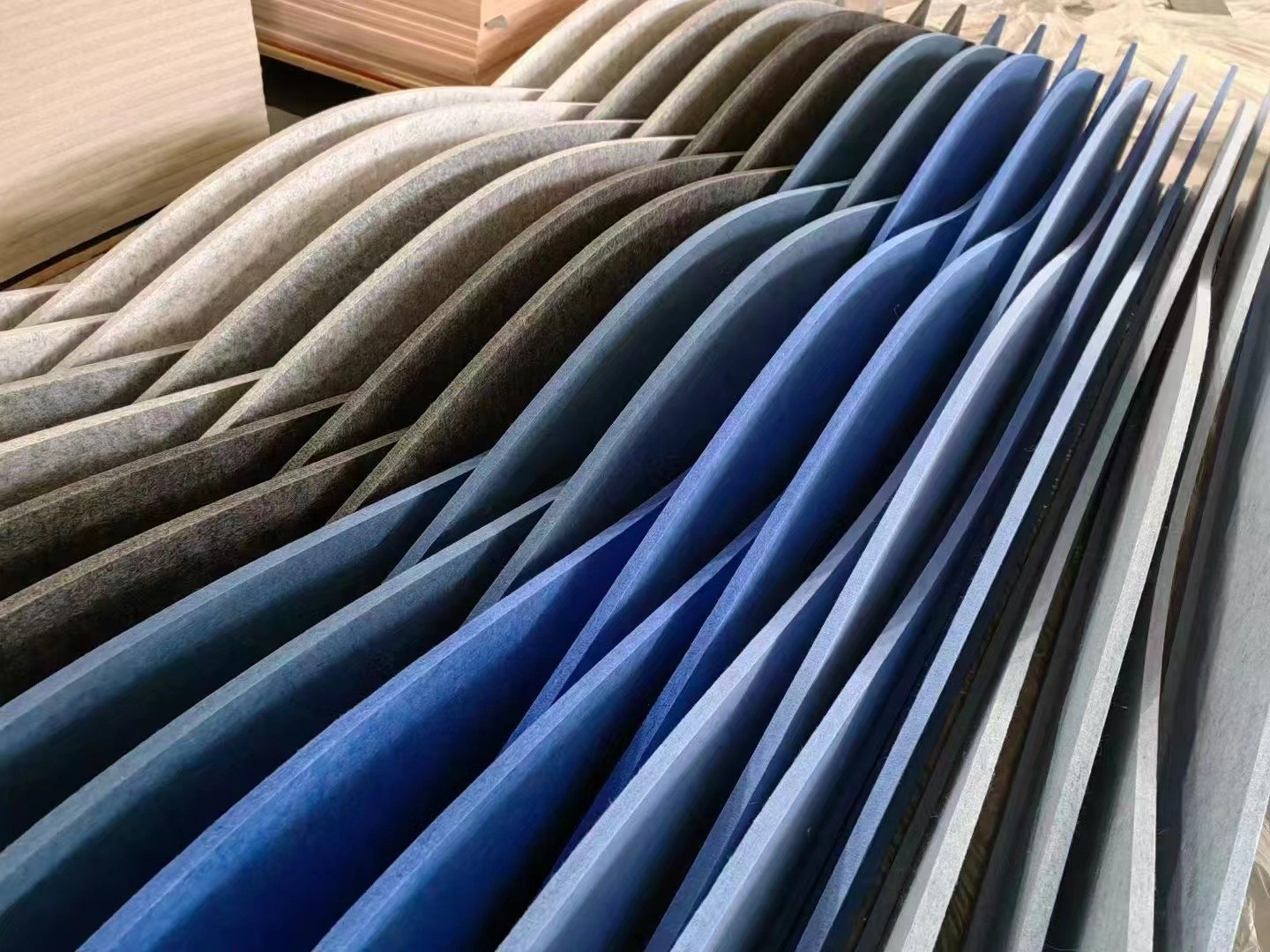 PET acoustic wall panel edge and surface detail