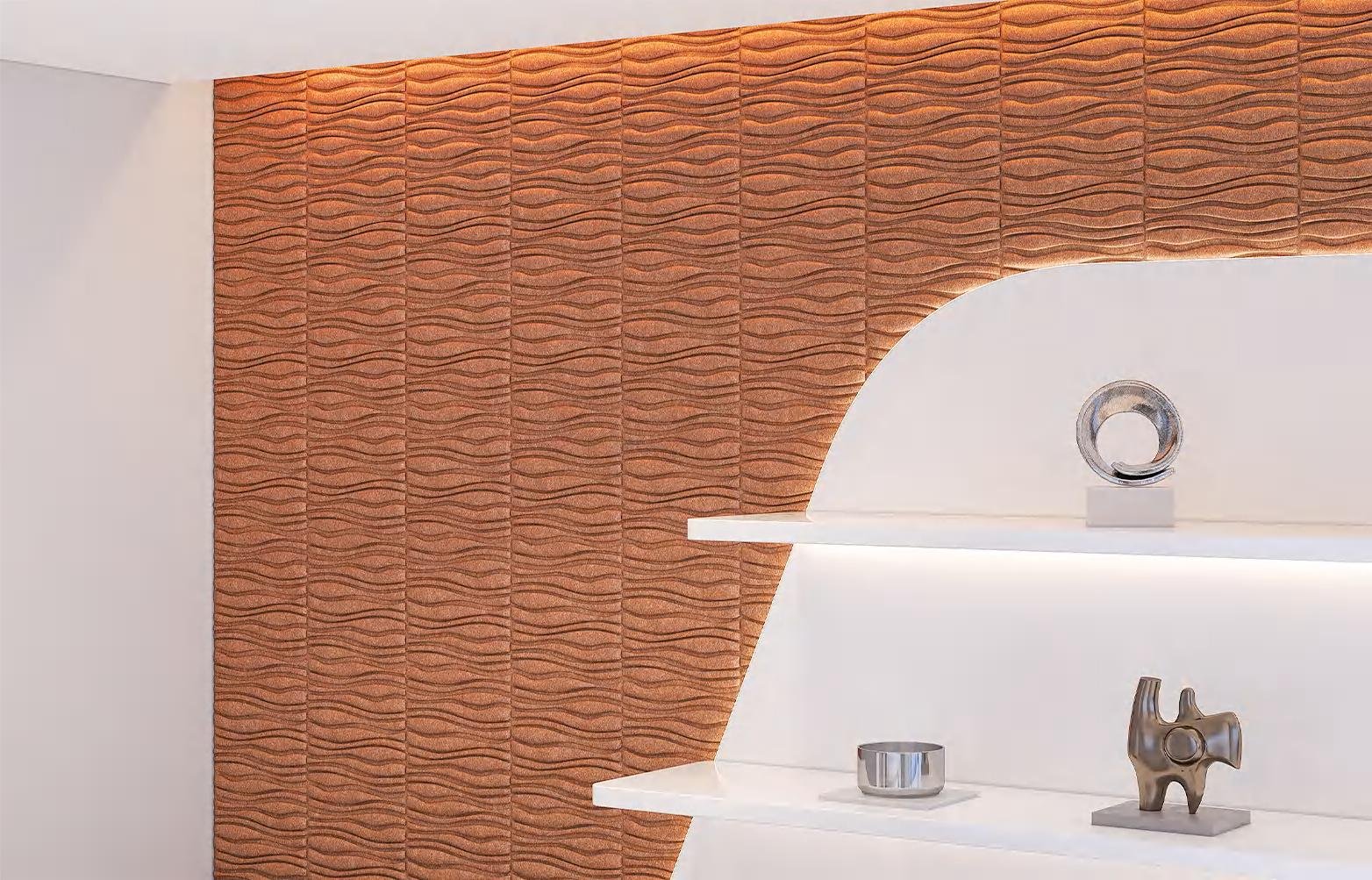 3D Wave PET Acoustic Panels for decorative wall applications