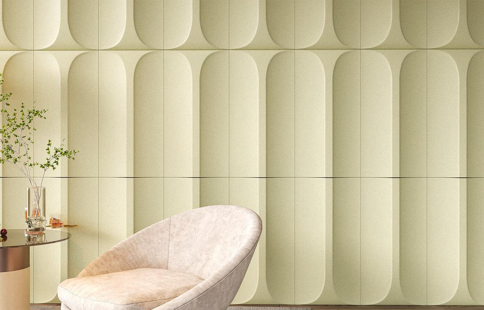 3D PET acoustic panel with geometric pattern