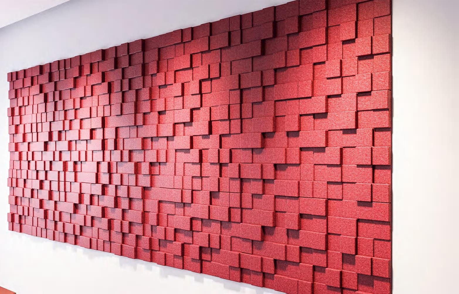 Sculptural PET Wall Panels in office