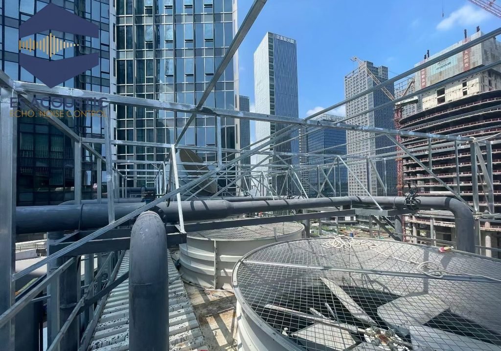 cooling tower acoustic treatment installation