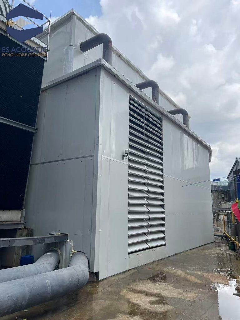 cooling tower acoustic treatment installation